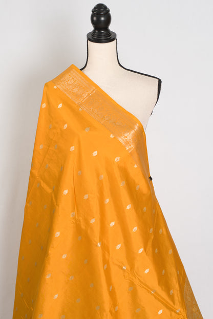 Harini | Radiant Yellow Pure Katan Silk Banarasi Saree | Silk Mark Certified image 5