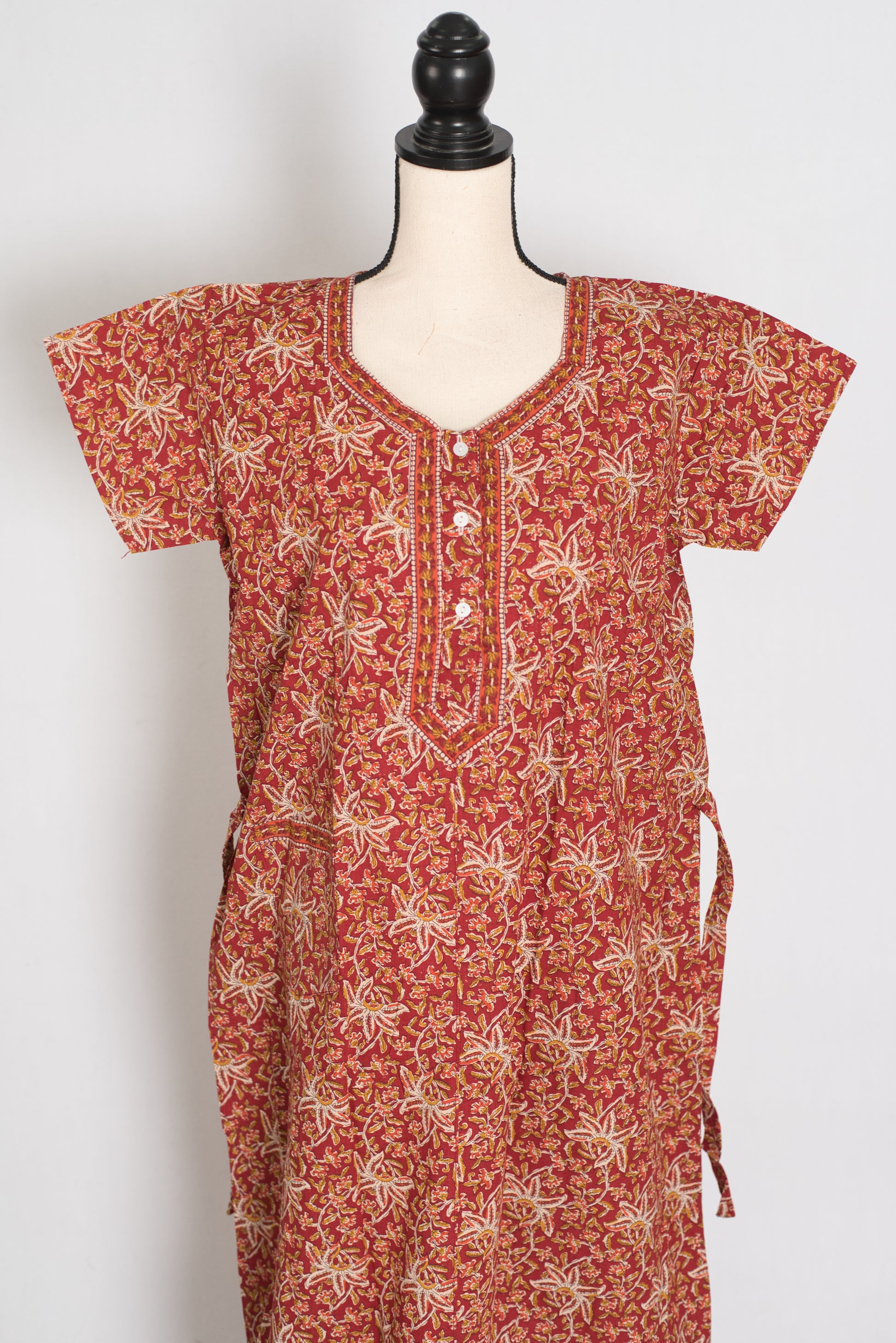 Pure Cotton Kalamkari Print Indian Long Nightgown image 0