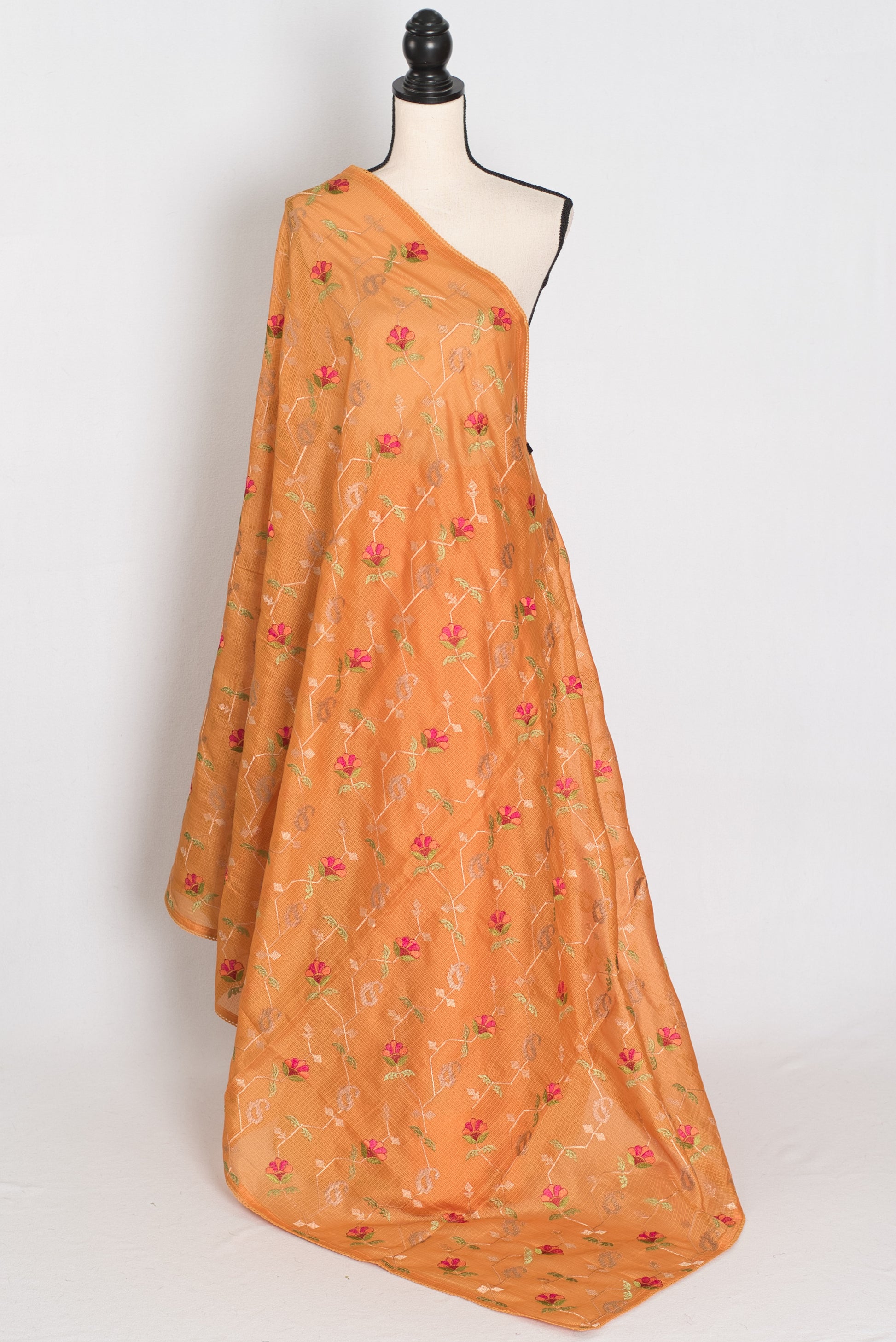 Bella | Sun-Kissed Yellow Kota Silk Saree | Soft, Flowy Floral Embroidery image 1