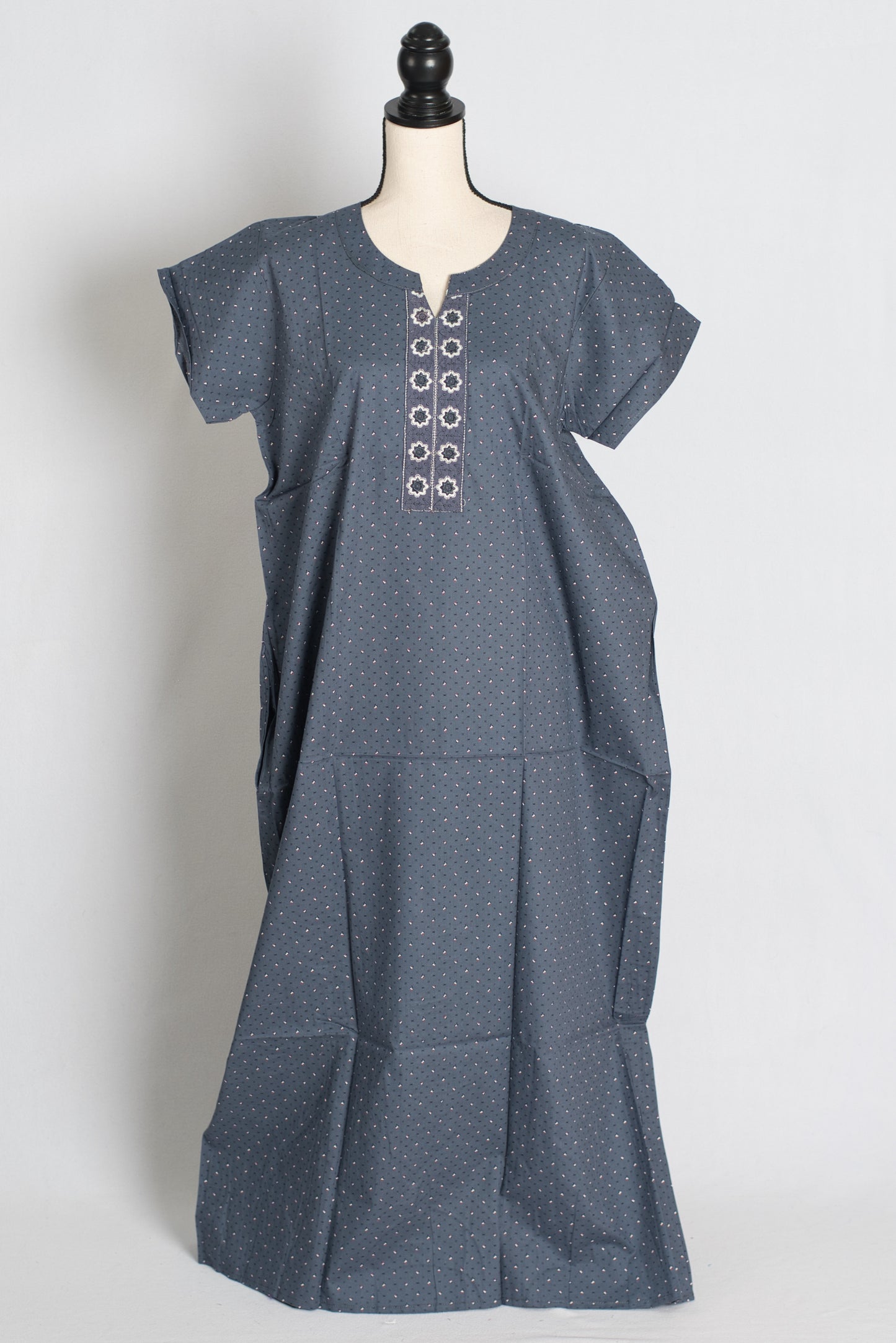 Printed Grey Pure Cotton Nightwear in Regular Size image 1