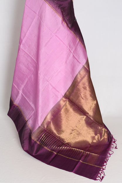 Harini Lilac and Deep Purple Lightweight Kanjivaram Silk Saree image 3