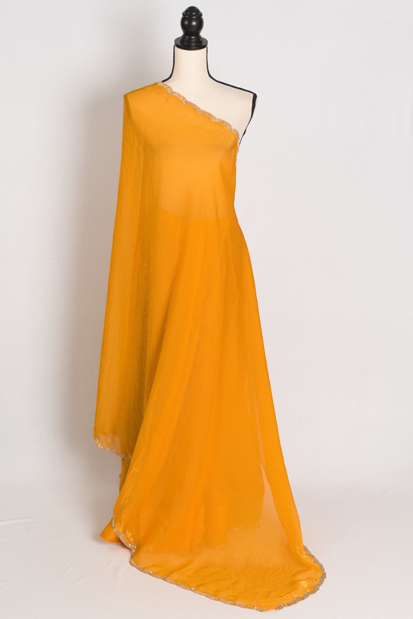 Hema : Yellow Soft Tissue Designer Party Wear Saree image 1