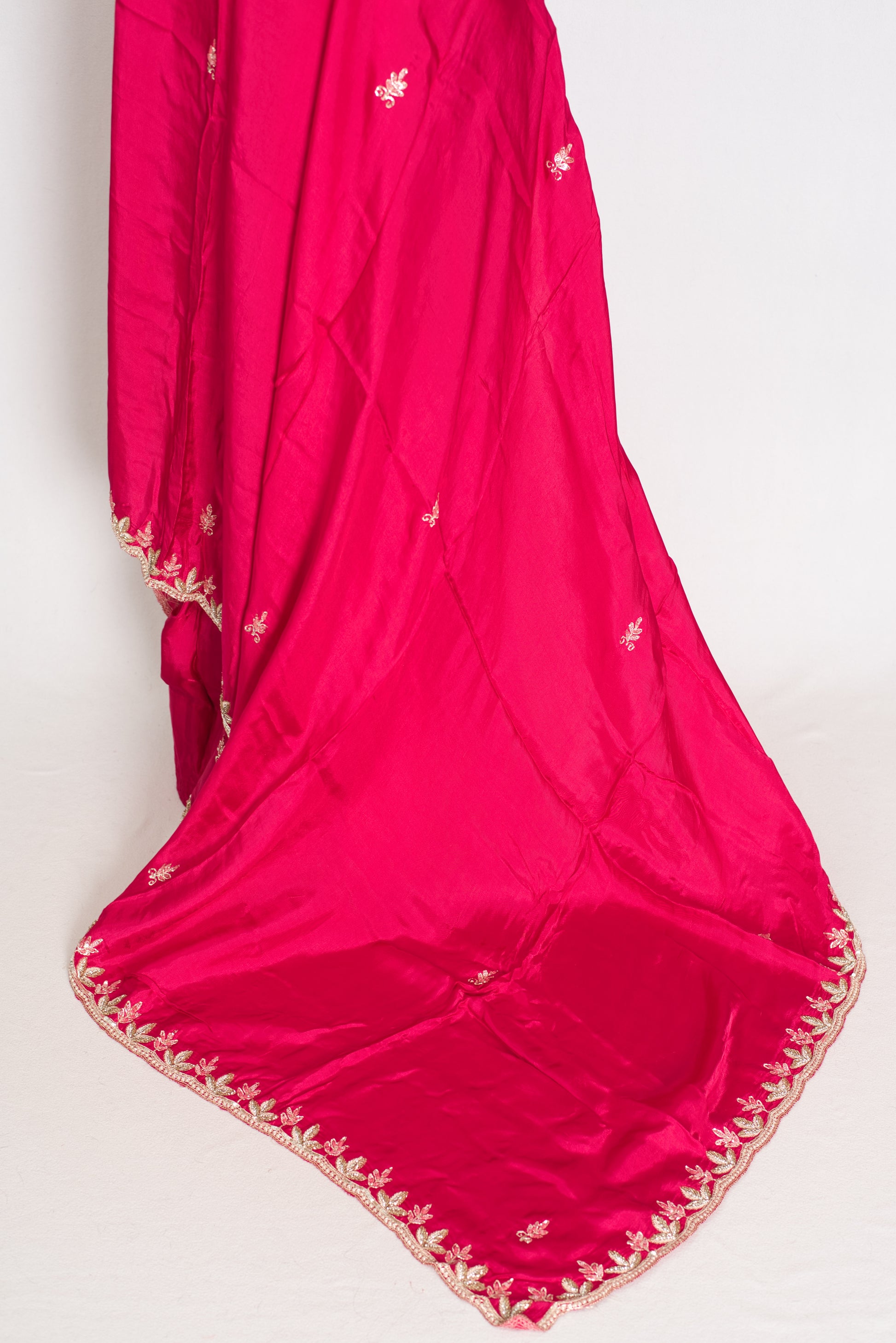 Sunaina: Dark Pink Designer Saree with Zardosi & Stone Work | Partywear image 3
