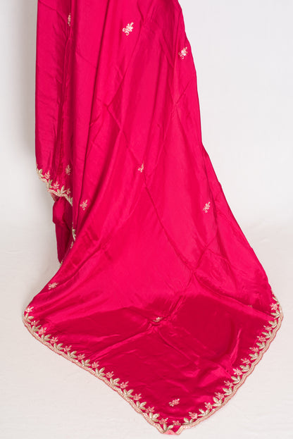 Sunaina: Dark Pink Designer Saree with Zardosi & Stone Work | Partywear image 3