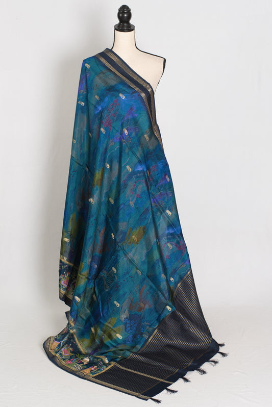 Mumtaz | Blue Dola Silk Banarasi Saree | Contemporary Luxury image 1