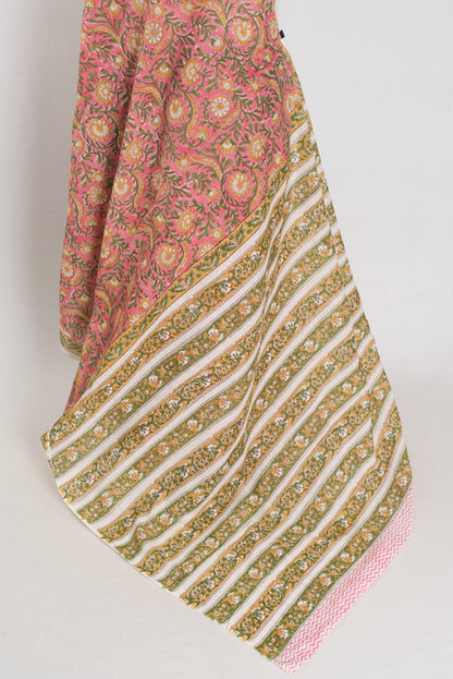 Jia: Pink Kalamkari Printed Mulmul Cotton Saree | Soft Lightweight Handloom image 3