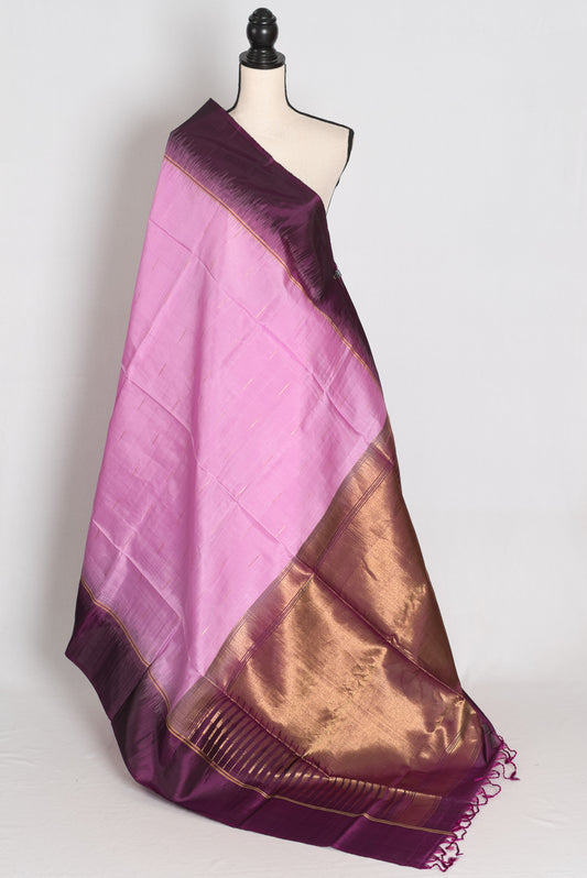 Harini Lilac and Deep Purple Lightweight Kanjivaram Silk Saree image 1