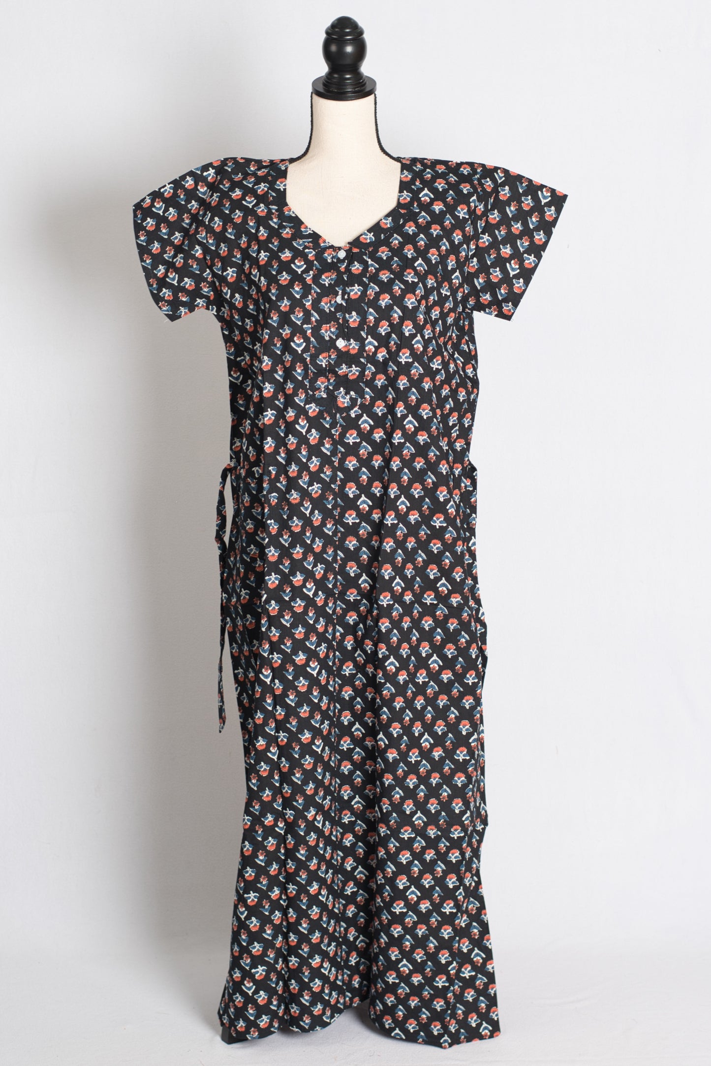 Printed Black Pure Cotton Nightwear in Regular Size image 1