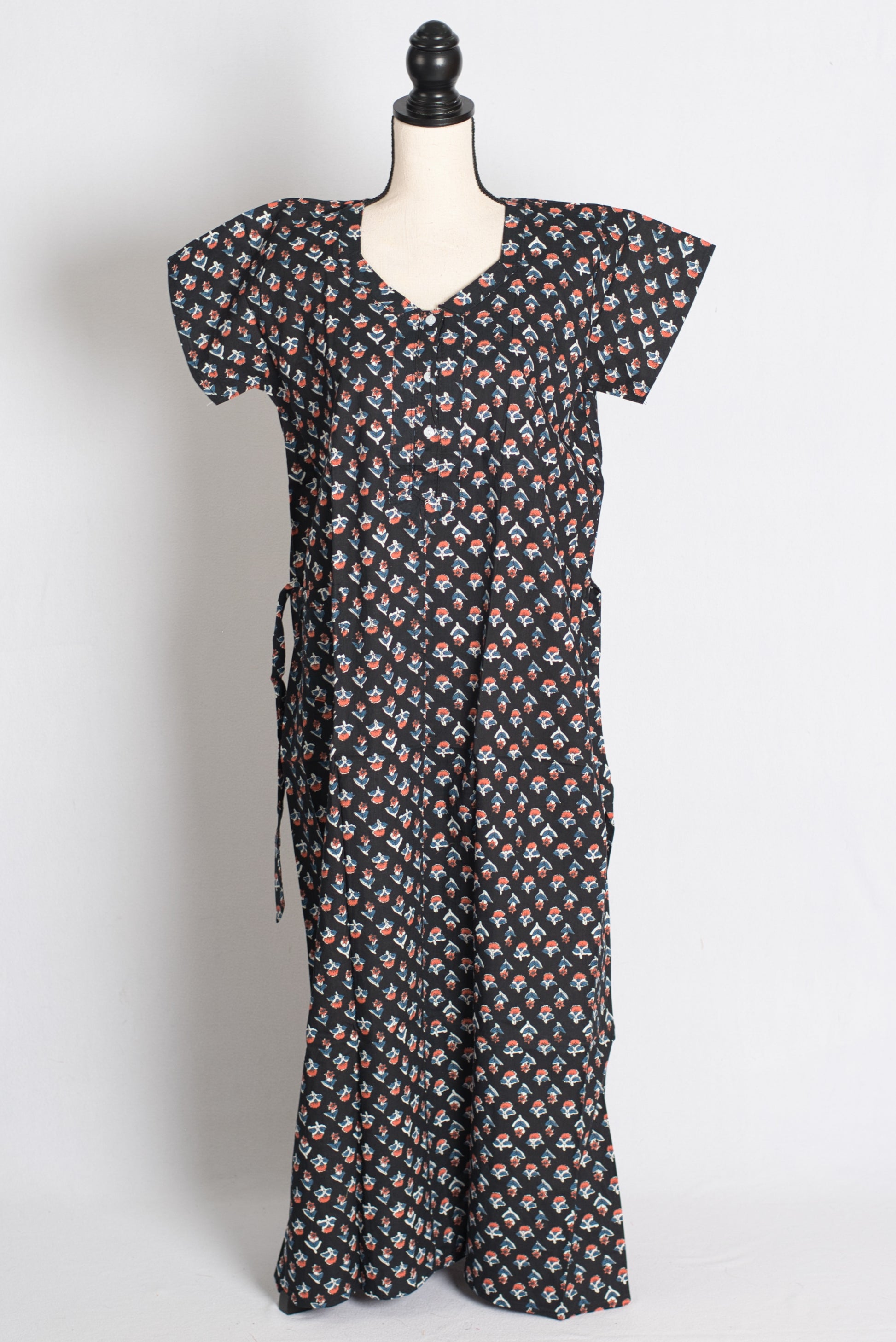 Printed Black Pure Cotton Nightwear in Regular Size image 1