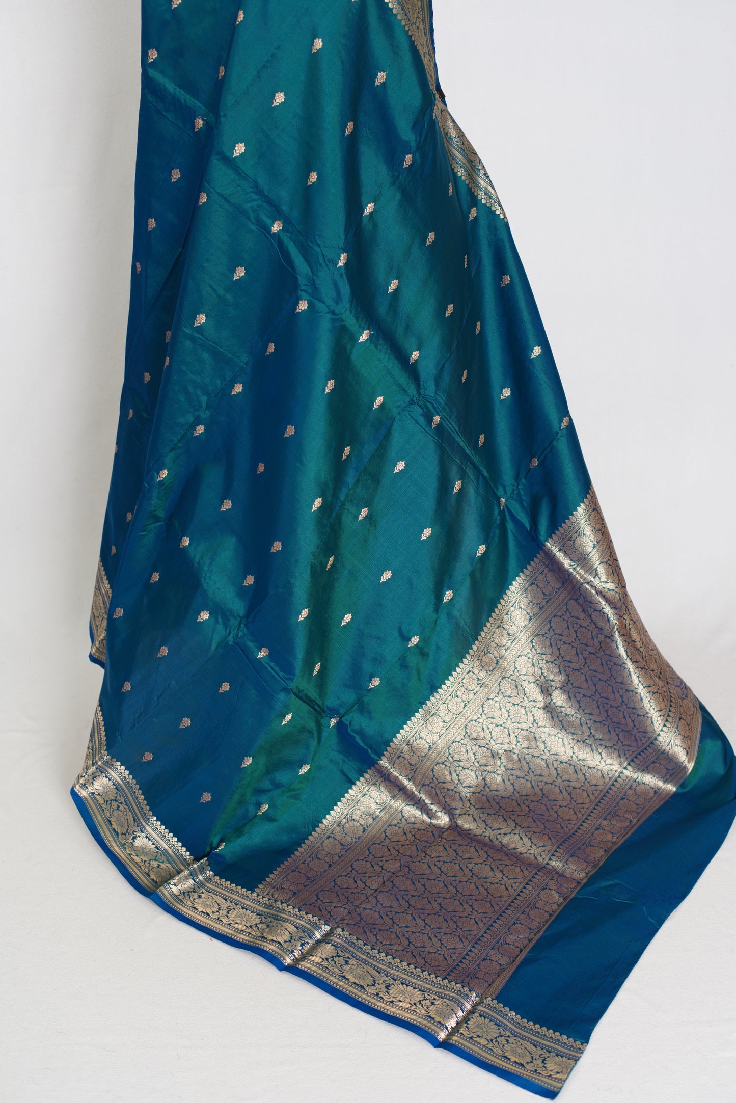 Mayuri | Peacock Blue Pure Katan Silk Banarasi Saree | Silk Mark Certified image 3