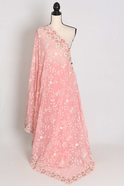 Ragini : Baby Pink Designer Georgette Embroidery Saree image 1