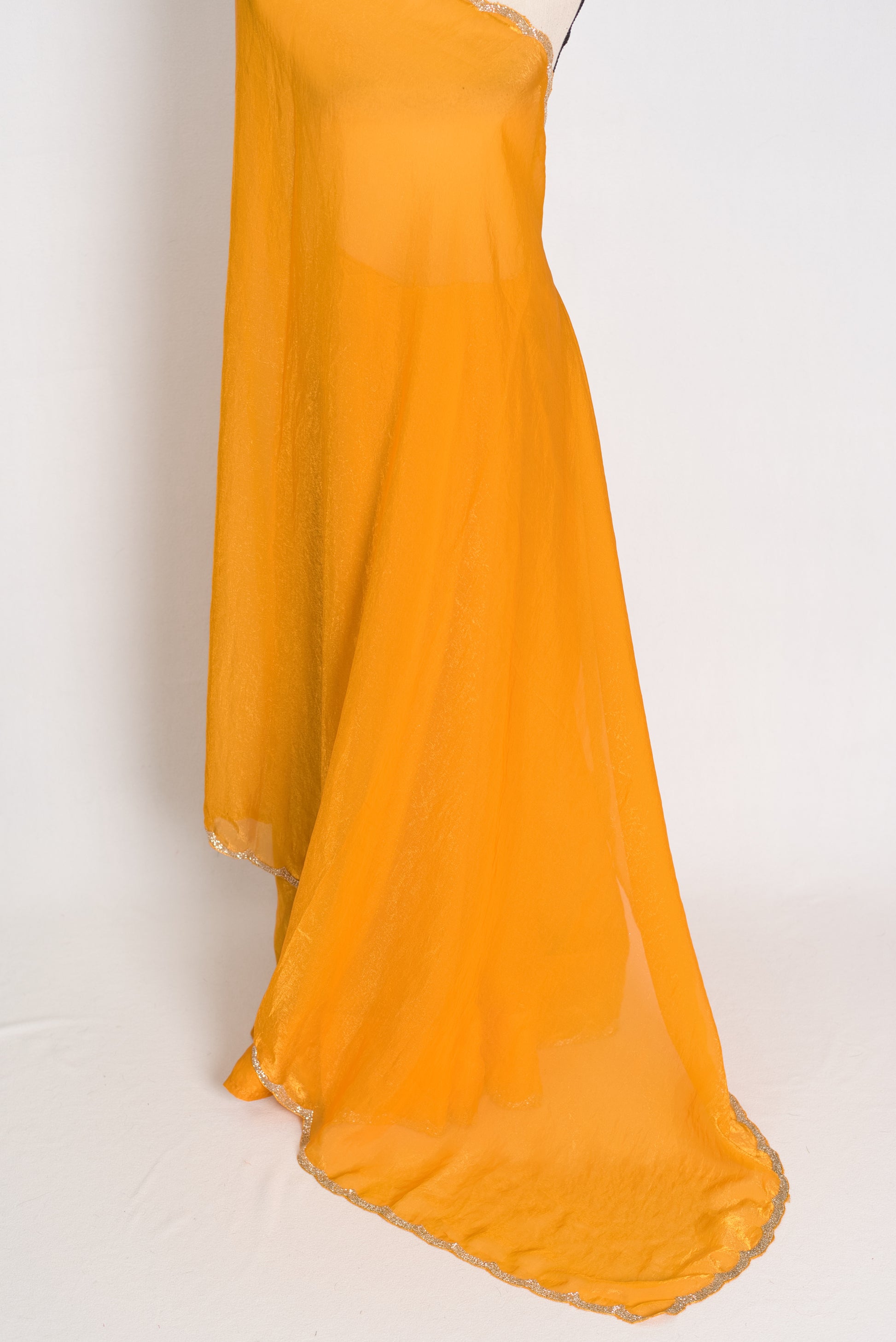 Hema : Yellow Soft Tissue Designer Party Wear Saree image 3