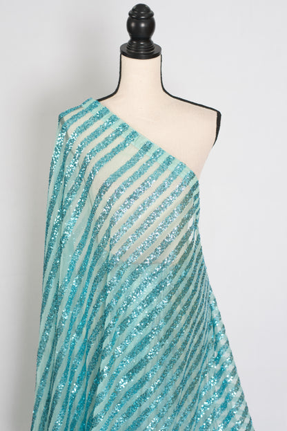 Naaz | Turquoise Blue Sequin Saree | Trending Bollywood Indian Partywear image 5