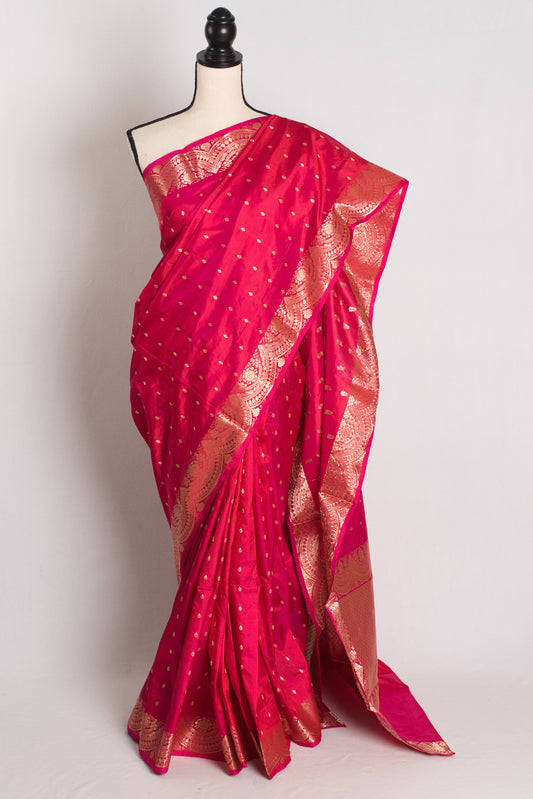 Gulzar : Rosy Pink Lightweight Banarasi Silk Saree image 0