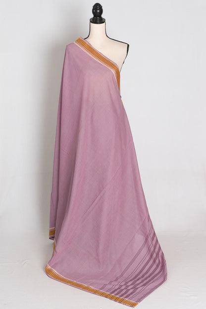 Mauve Dhaniakhali saree — front view