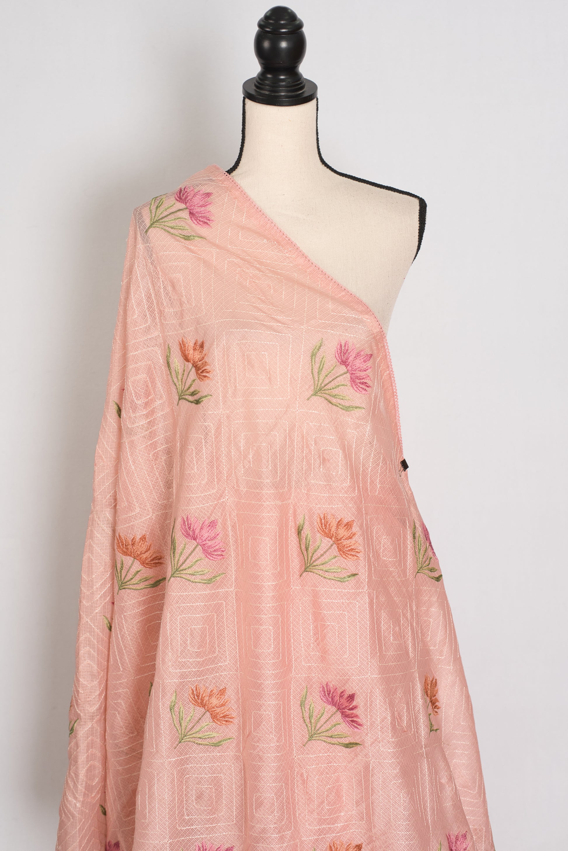 Mala | Peach Kota Silk Saree | Ultra-Lightweight, Breathable & Budget-Friendly image 3