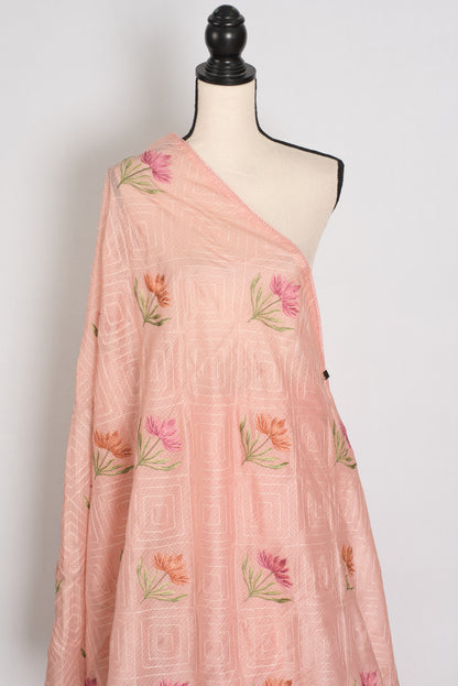 Mala | Peach Kota Silk Saree | Ultra-Lightweight, Breathable & Budget-Friendly image 3