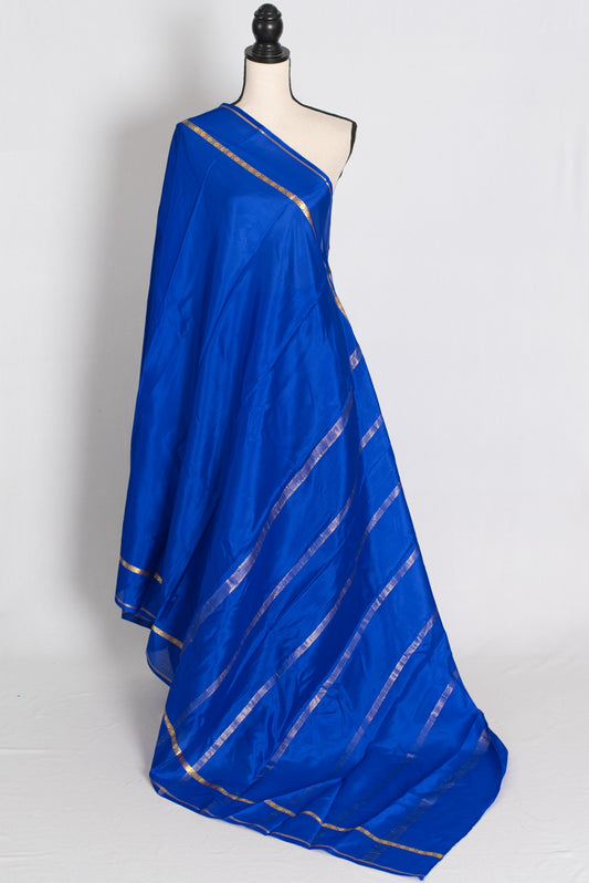 Mythili Royal Blue Pure Mysore Crepe Silk Saree – Silk Mark Certified image 1
