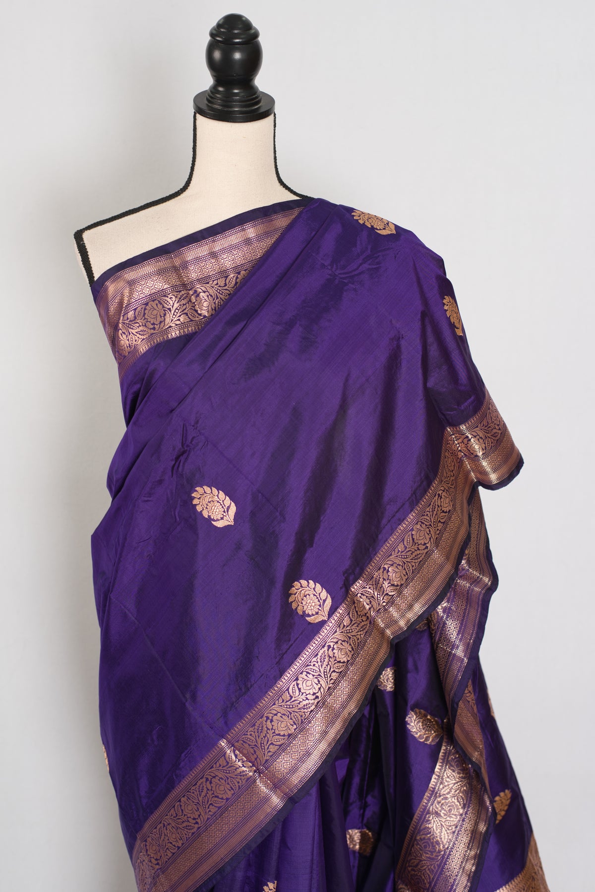 Leela | Royal Purple Katan Banarasi Silk Saree | Lightweight Handloom Luxury image 7