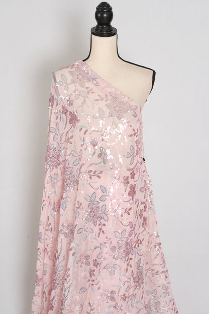 Ila | Baby Pink Soft Net Saree | Ready-to-Wear Set with Size 36 Stitched Blouse image 6