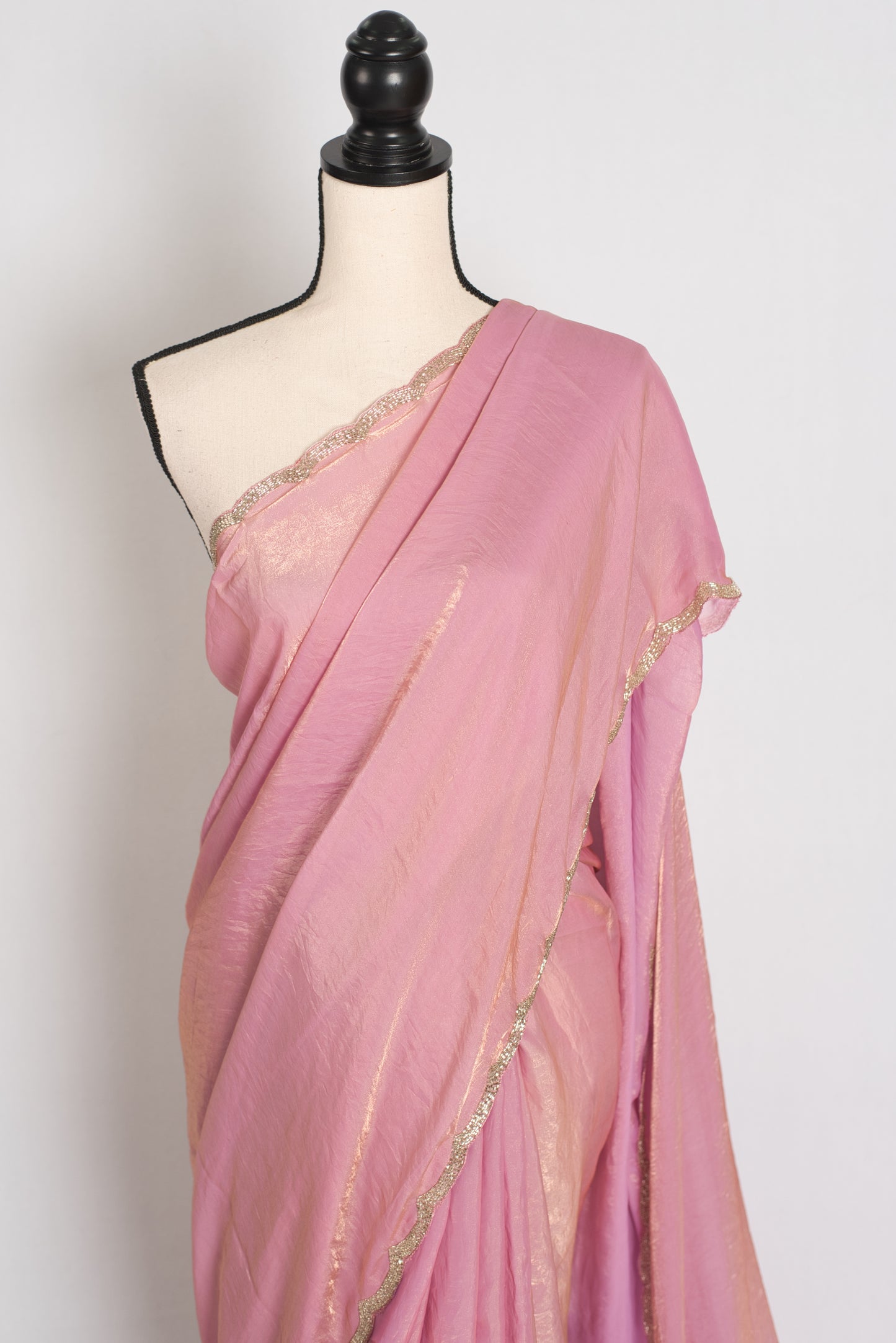 Roshni : Frosted Pink Soft Tissue Designer Party Wear Saree image 5