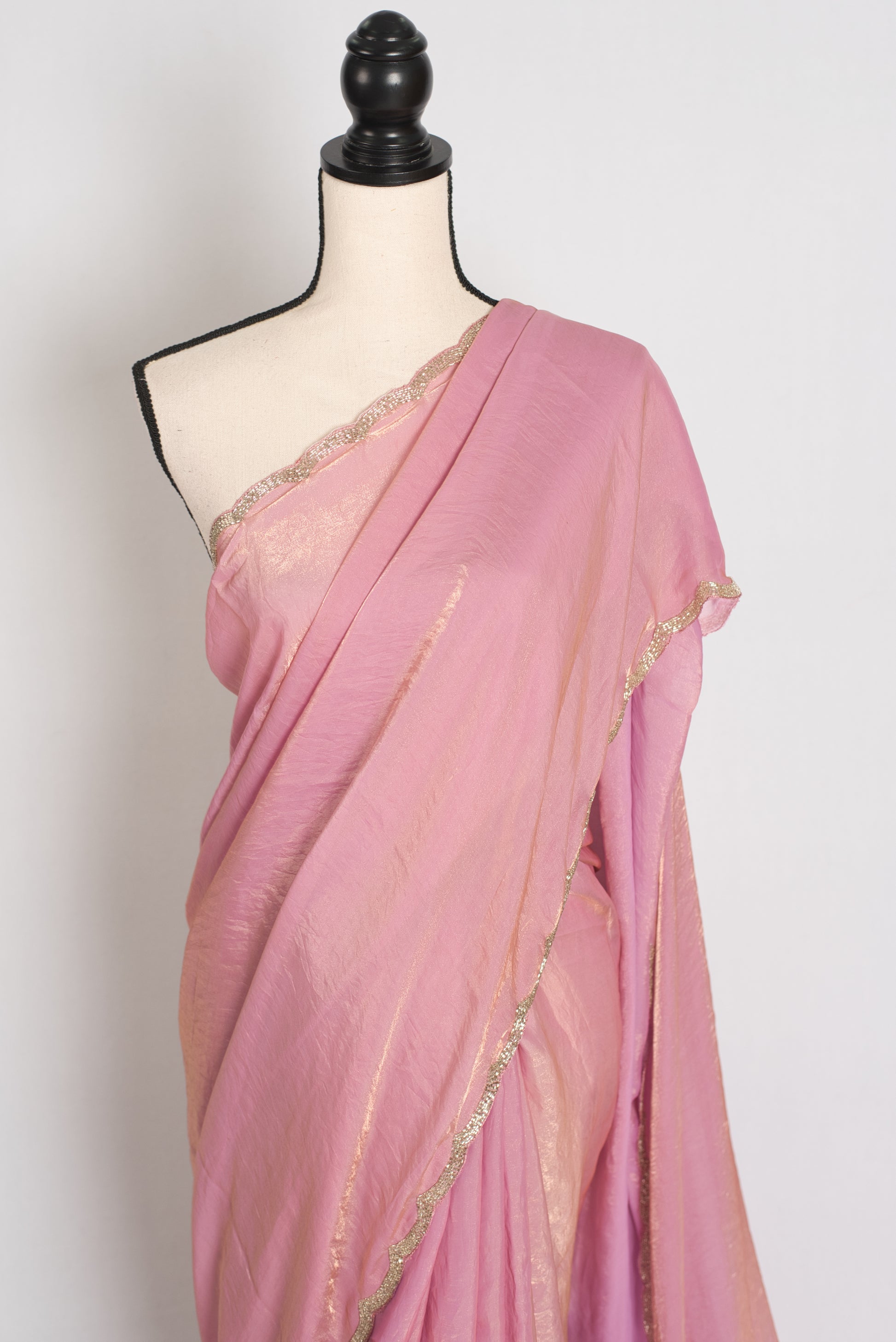 Roshni : Frosted Pink Soft Tissue Designer Party Wear Saree image 5