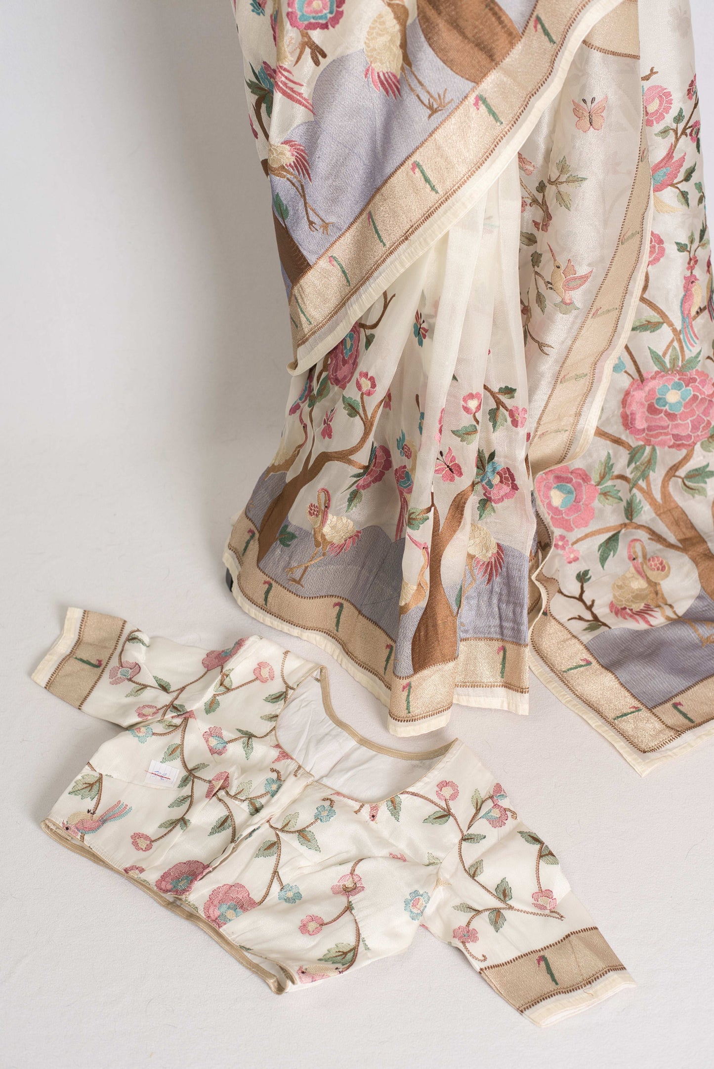 Sandhya : Embroidered Organza Designer Saree with 36 Size Blouse