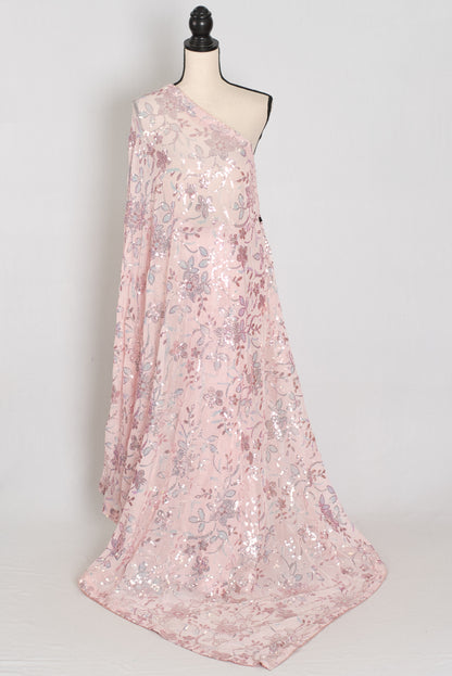 Ila | Baby Pink Soft Net Saree | Ready-to-Wear Set with Size 36 Stitched Blouse image 4