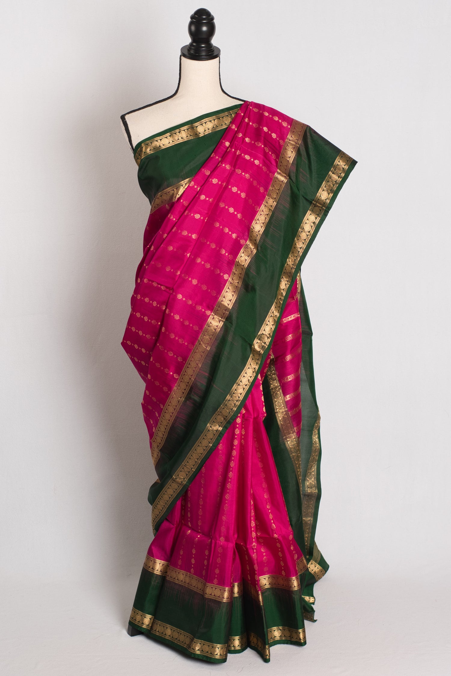 Rudrama : Rani Pink Kanjeevaram Silk Saree image 0