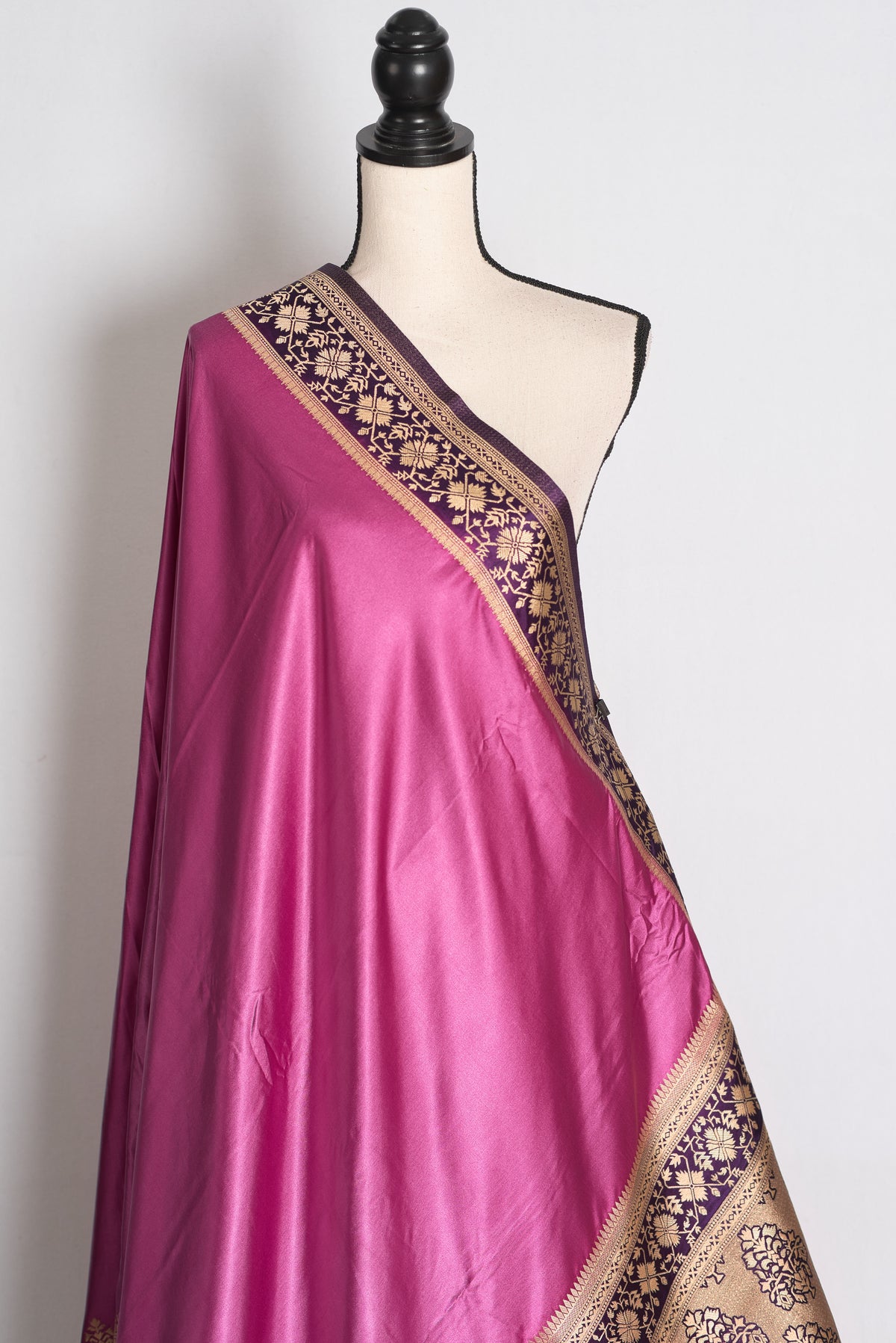 Piyali: Purple Semi Mashru Banarasi Valkalam Saree with 38 Size Stitched Blouse image 6