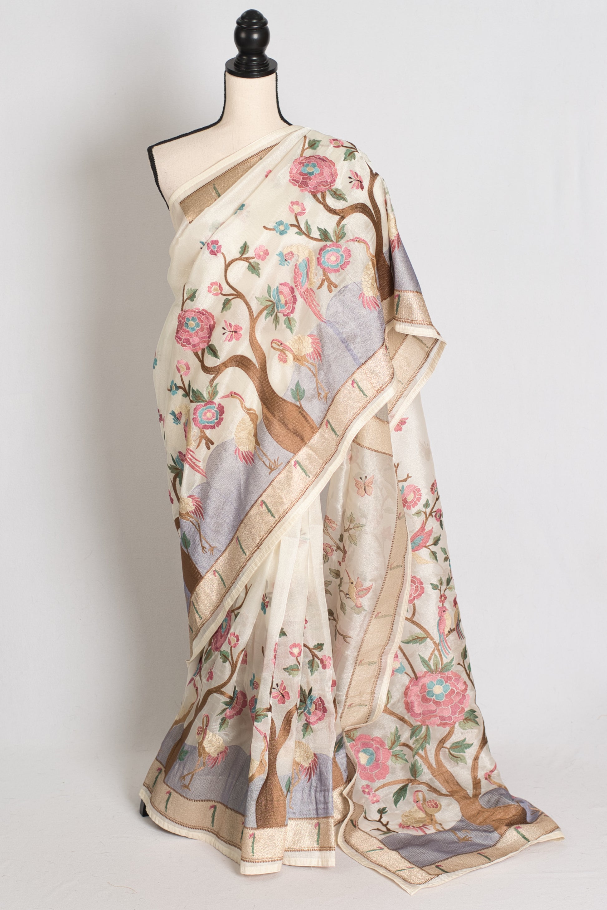 Sandhya : Embroidered Organza Designer Saree with 36 Size Blouse image 0