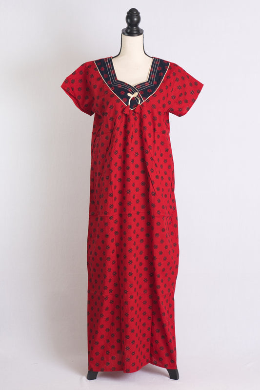 Long Pure Cotton Ladies Indian Nightwear in Standard Size image 0