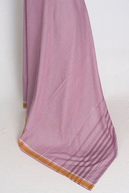 Mauve Dhaniakhali saree — border detail