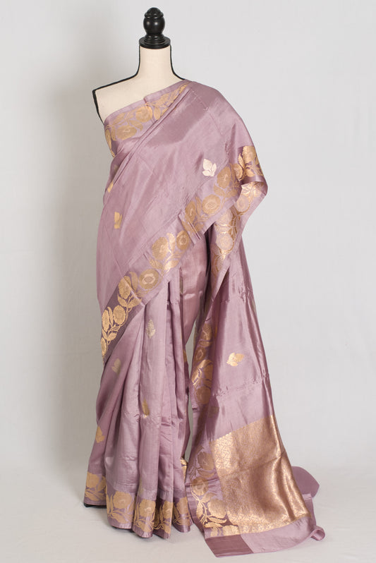 Nina | Lavender Purple & Gold Silk Mark Certified Katan Banarasi Silk Saree image 0