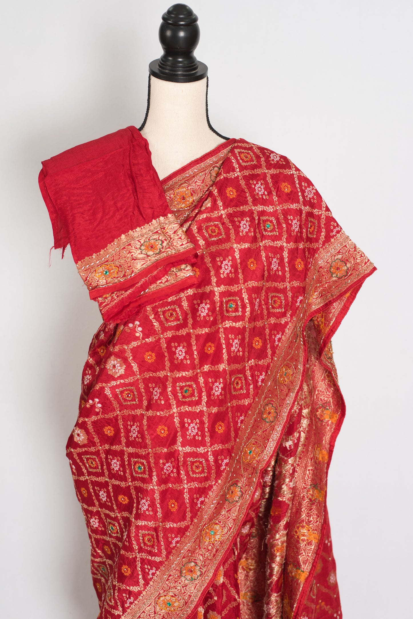 Rukhmini | Red Dola Silk Bridal Banarasi Saree | Hand Embroidery Work image 1
