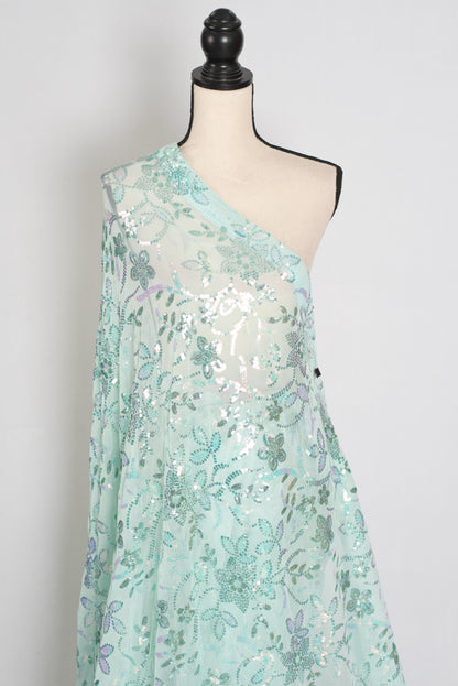 Ishq | Sea Green Soft Net Saree | Ready-To-Wear Set with Size 36 Stitched Blouse image 6