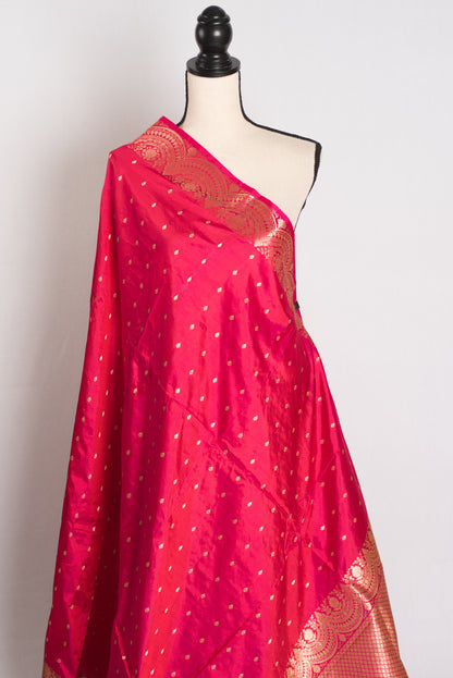 Gulzar : Rosy Pink Lightweight Banarasi Silk Saree image 4