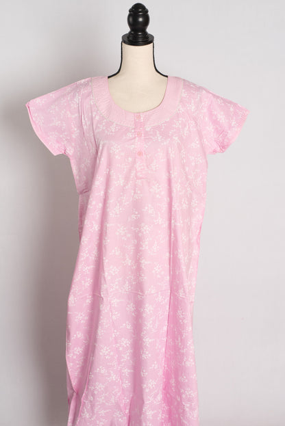 Printed Pink Cotton Nightwear in Regular Size image 0