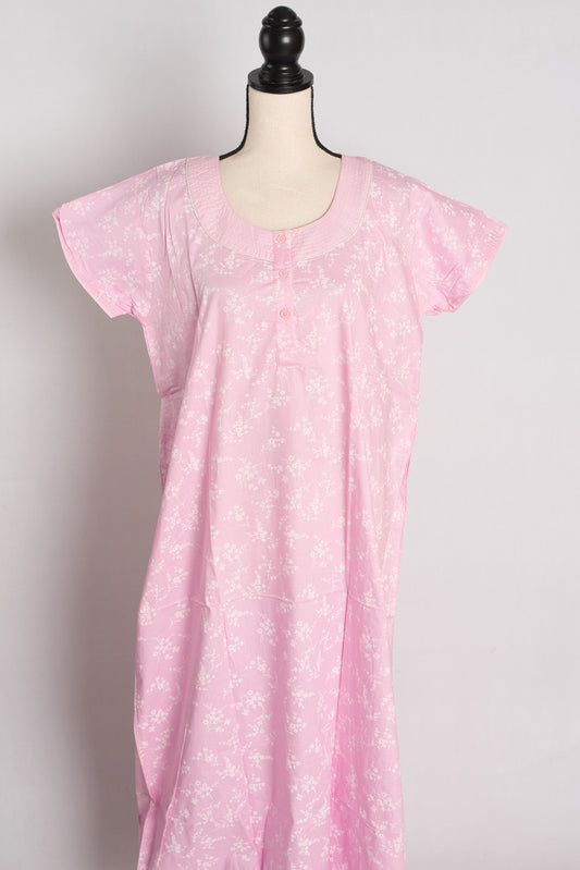 Printed Pink Cotton Nightwear in Regular Size image 0