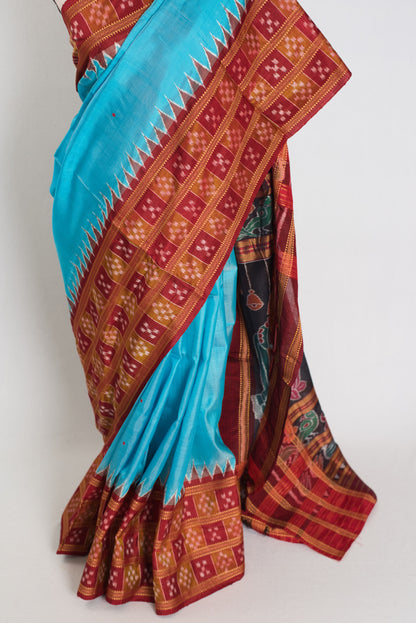 Kanya : Certified Silk Sambalpuri Saree with Triple Diamond Pasapalli Borders image 5