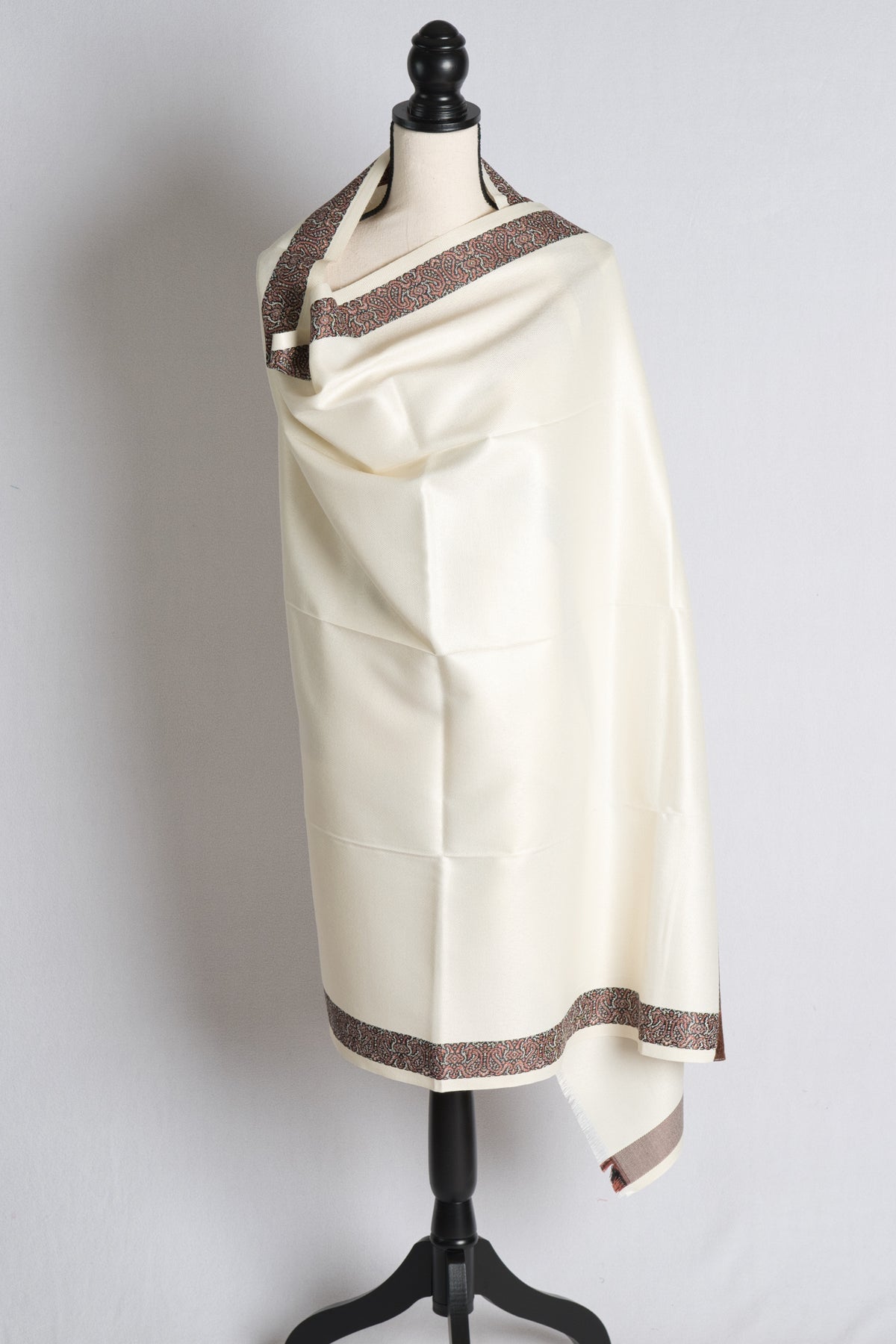Off White Mens Kashmiri Shawl image 0