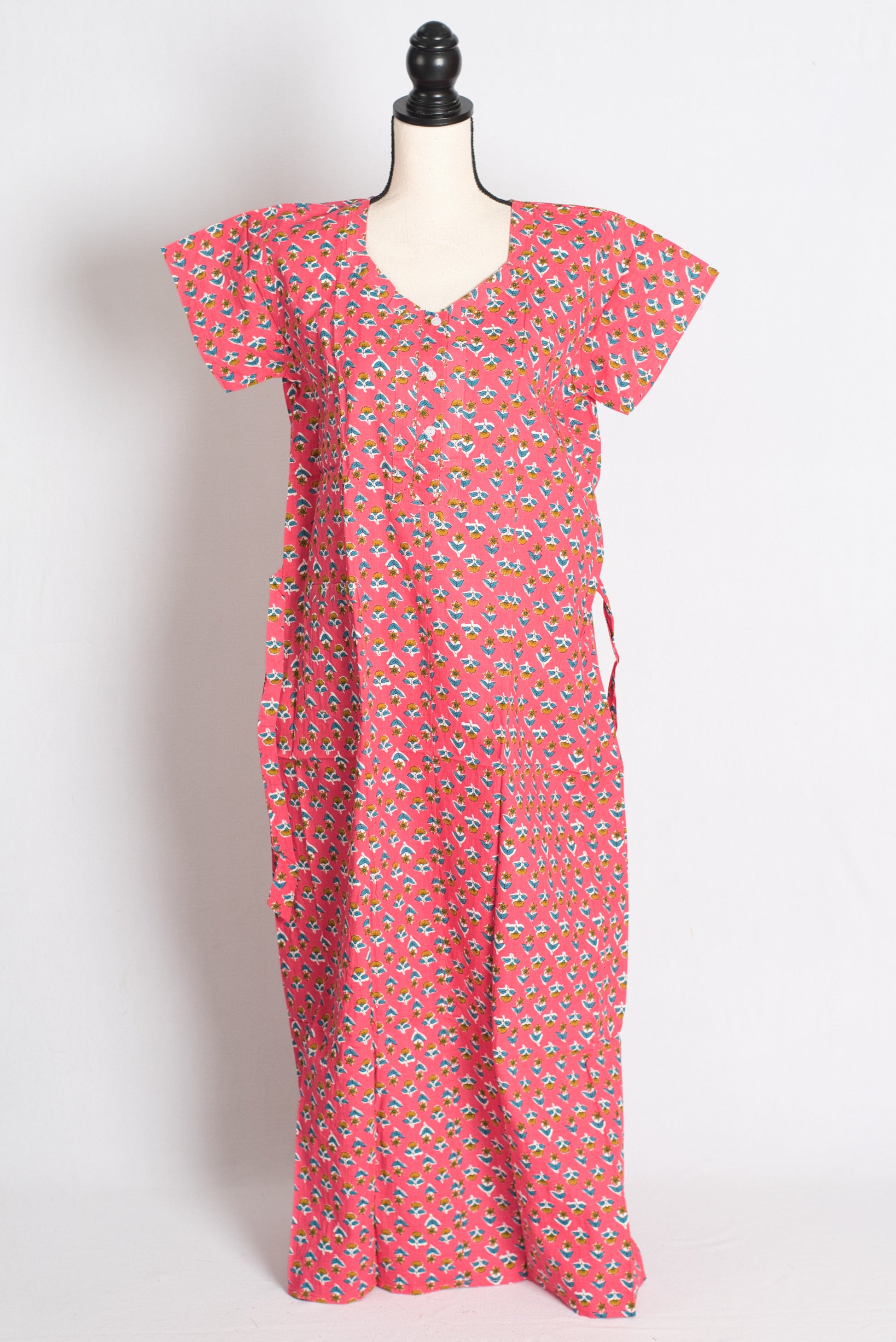 Printed Pink Pure Cotton Nightwear in Regular Size image 1