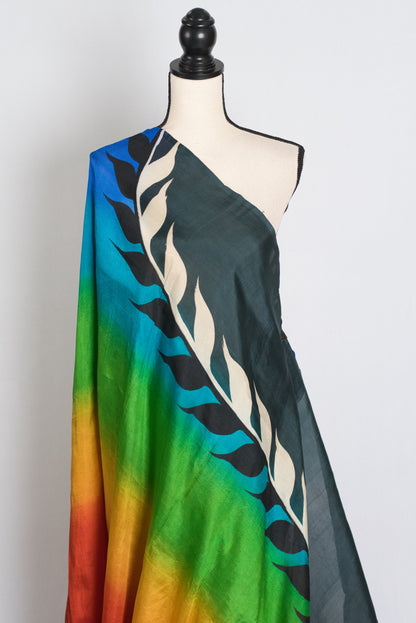 Isha : Exclusive Hand Block Printed Bishnupur Silk Saree image 4