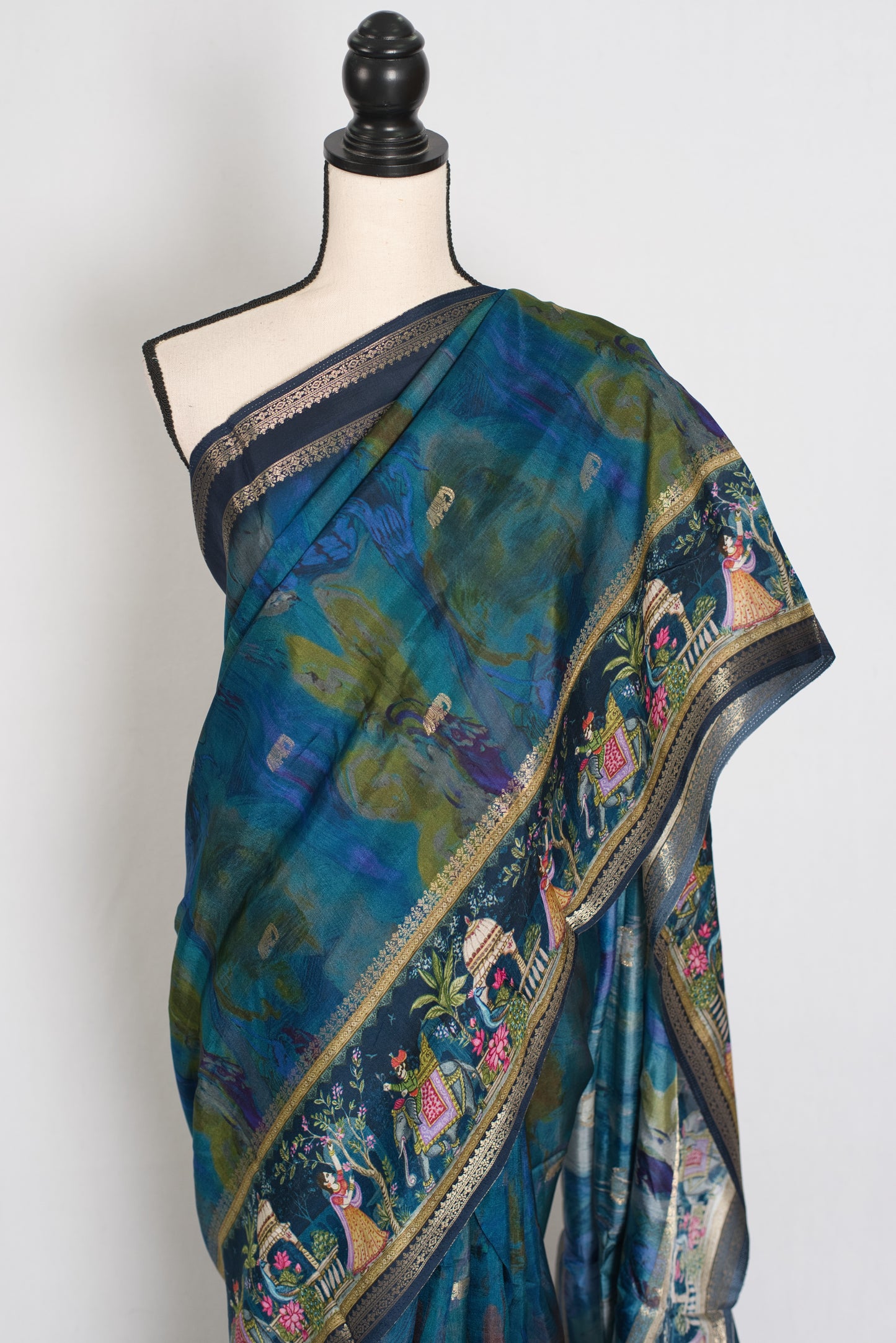 Mumtaz | Blue Dola Silk Banarasi Saree | Contemporary Luxury image 6