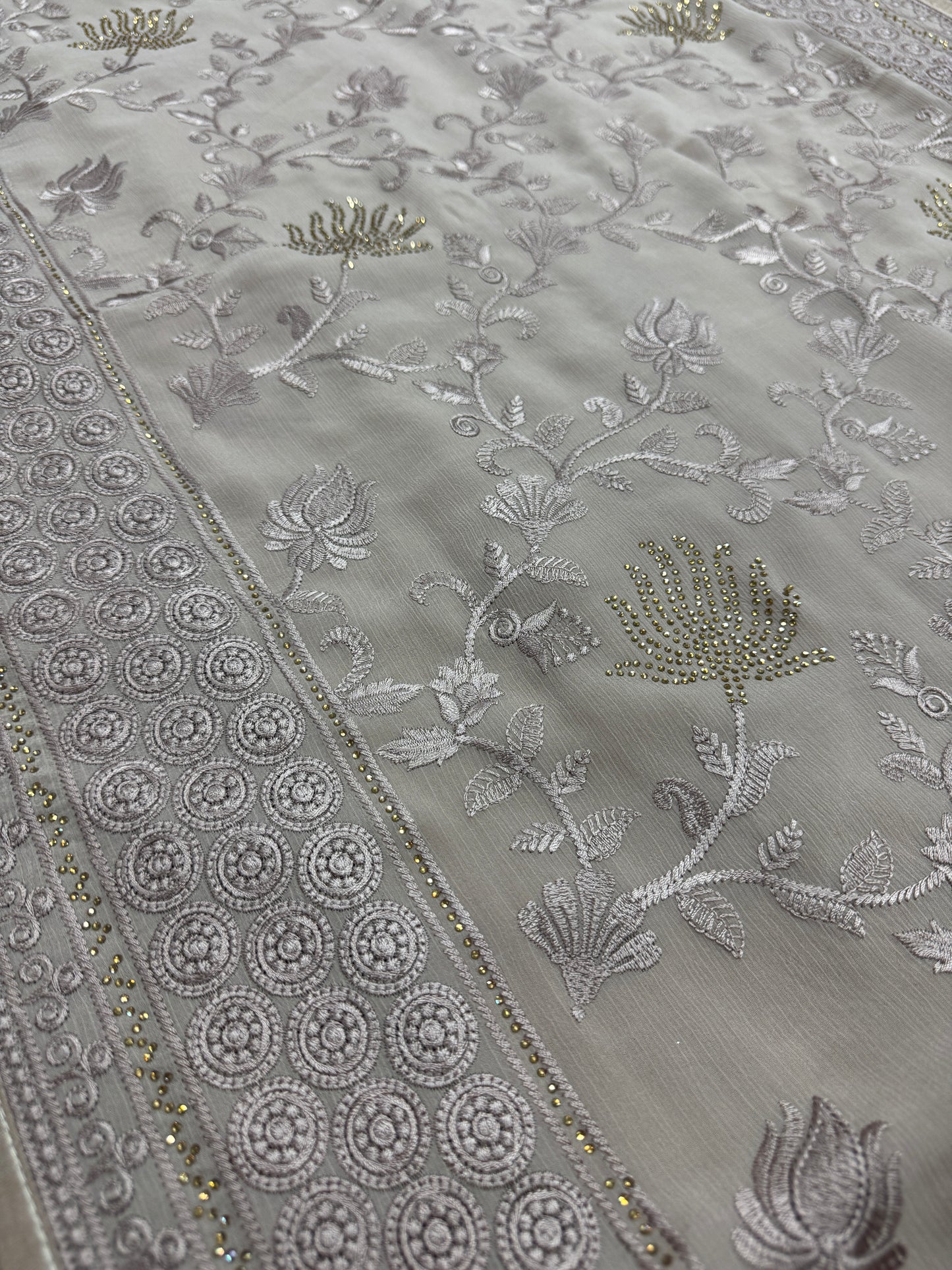 Ruma | Pastel Brown Georgette Partywear Saree | Trending Bollywood Design image 6