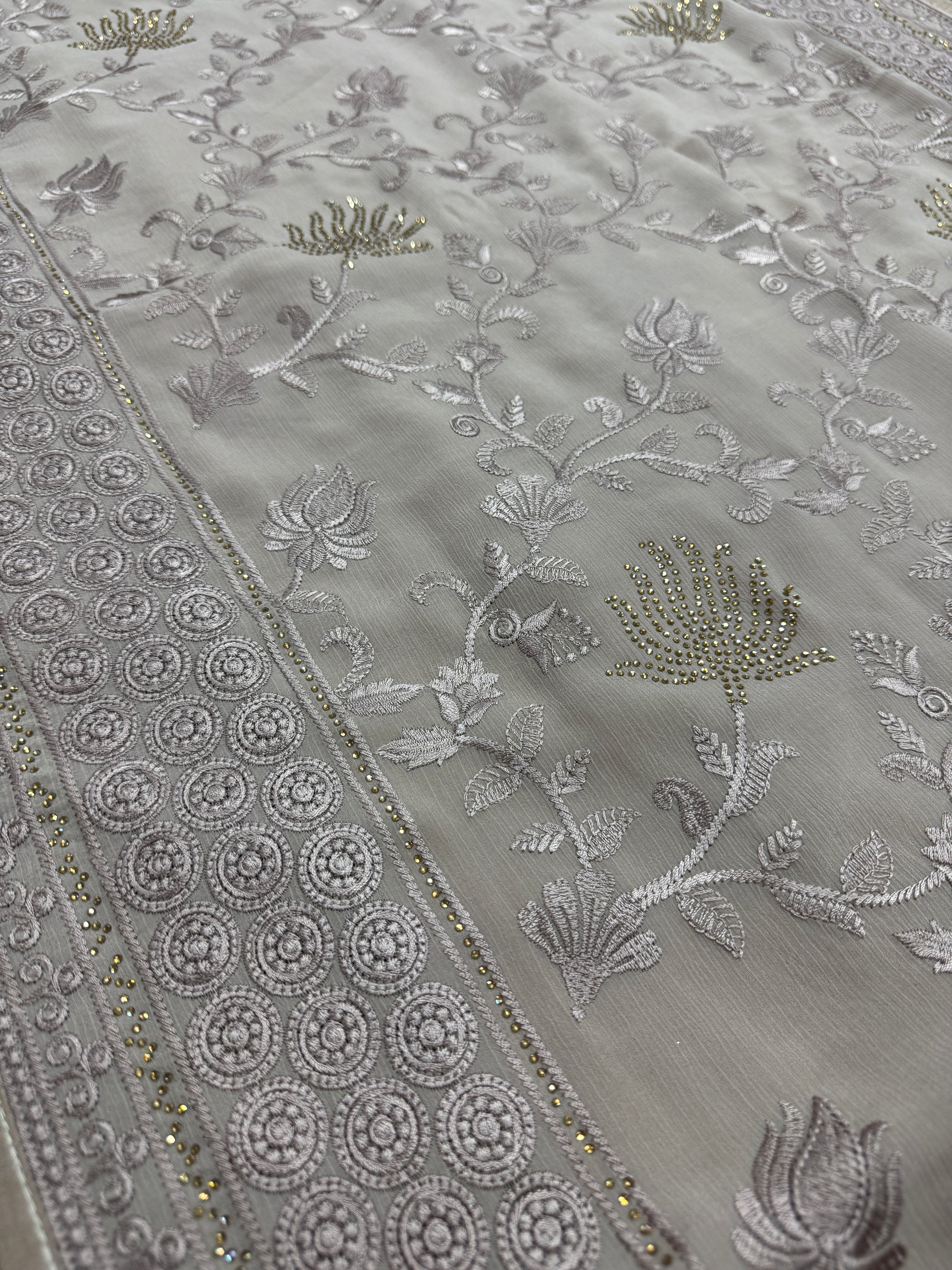 Ruma | Pastel Brown Georgette Partywear Saree | Trending Bollywood Design image 6