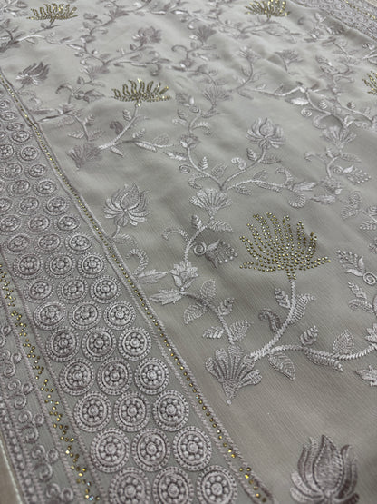 Ruma | Pastel Brown Georgette Partywear Saree | Trending Bollywood Design image 6