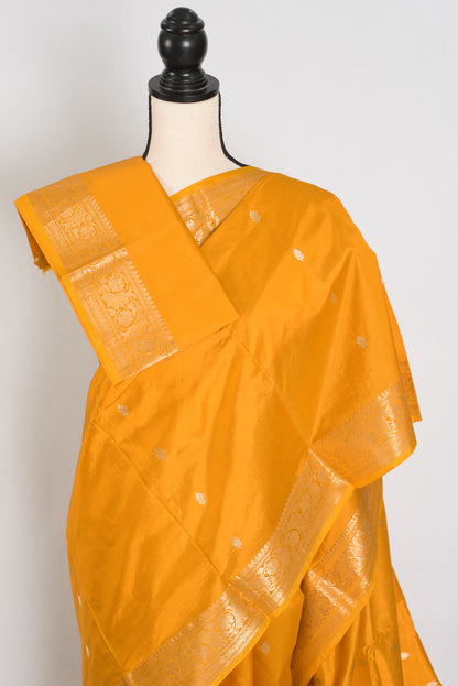 Harini | Radiant Yellow Pure Katan Silk Banarasi Saree | Silk Mark Certified image 1