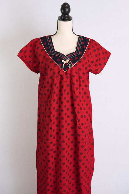 Long Pure Cotton Ladies Indian Nightwear in Standard Size image 1