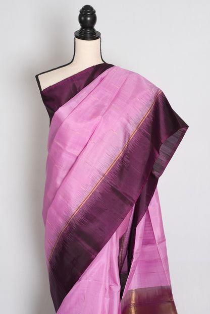 Harini Lilac and Deep Purple Lightweight Kanjivaram Silk Saree image 6